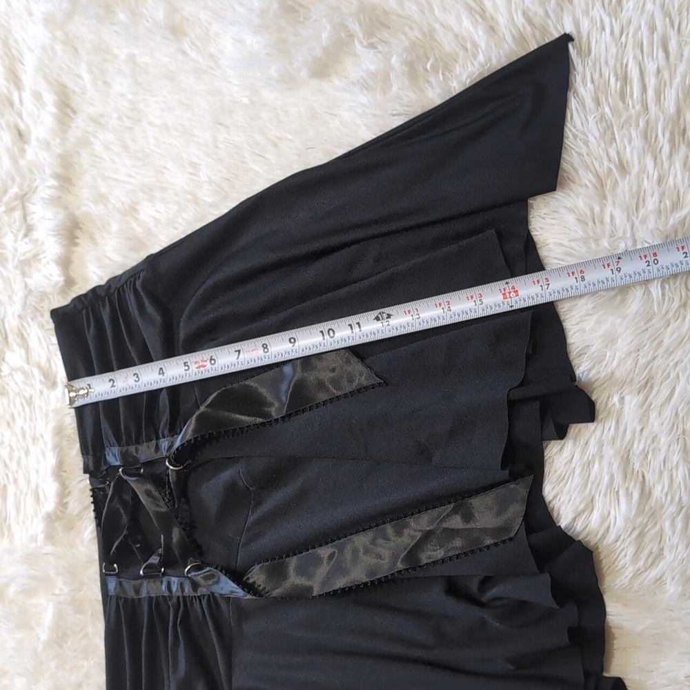 Y2K Vintage Morbid Threads Black Lace Up Asymmetrical Goth Fairy Skirt Size XL - Picture 7 of 7
